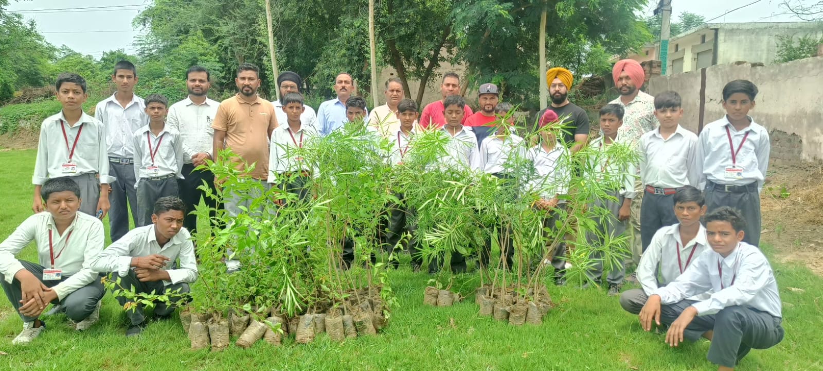 Social Welfare Society planted more than 100 saplings in Government High School.